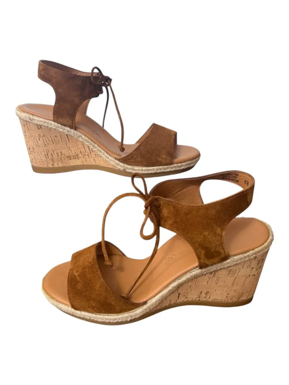 Paul Green Melissa Wedge Sandal Cognac Suede Women's‎ Size 9 US / 6.5 UK Boho